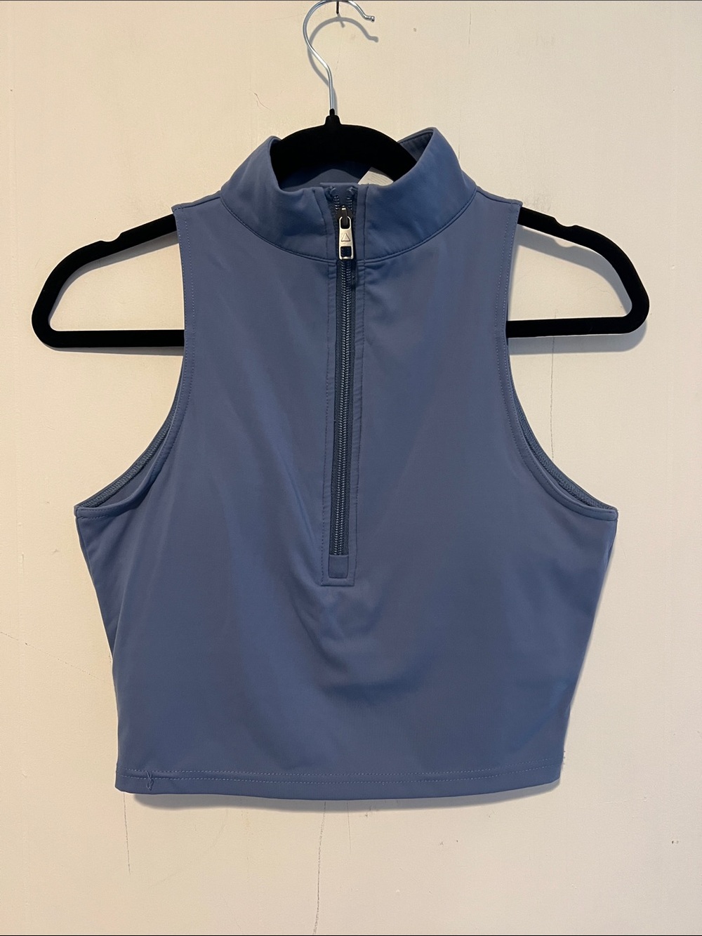 Balance Athletica Slate Blue Zip-Front Crop Top 0904261